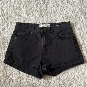 Black jean shorts